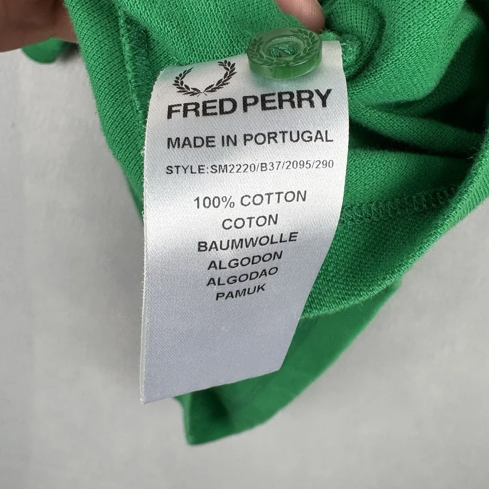 Raf Simons x Fred Perry Polo Shirt Men's 42 Medium Green Slim Fit Casual Preppy